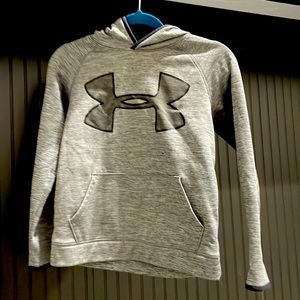 Boys Medium Under Armour Hoodie, grey and black
